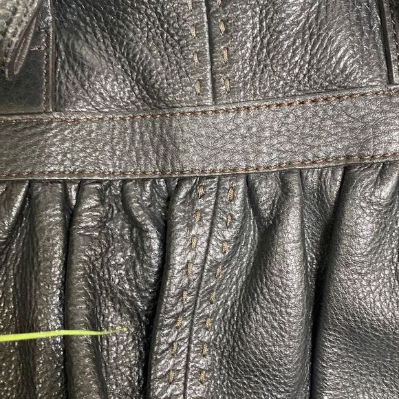 Cole Haan Soft Leather Hobo Purse Shoulder Bag Black Two Handle Pockets Dust Bag - Picture 8 of 13